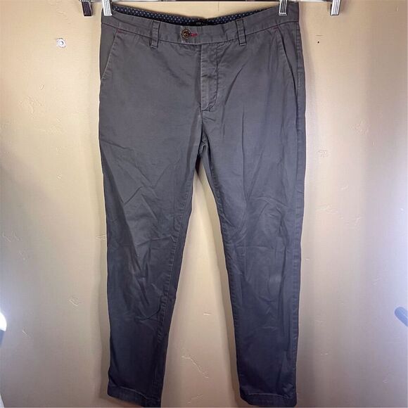 Ted Baker London Men's Gray Chino Pants Size‎ 32 Straight Leg Preppy Business - Picture 1 of 8
